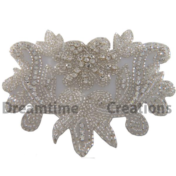 Rhinestone Applique Pair, Crystal, Other/Unique, 6.25" x 4.5