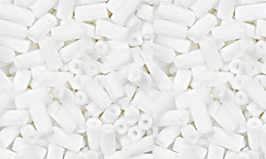 Chalkwhite Opaque Matte Bugle Beads #2