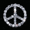 3/4" Peace Sign Buckle Rhinestone Buckle