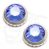 20ss HF Swarovski Rimmed Flatback Rhinestones-Sapphire/Silver
