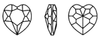 Swarovski 4827 Heart Rhinestones 28mm Light Azore