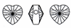 Swarovski 5942 Heart Large Hole Crystal Bead 14mm Bronze Shade 
