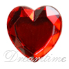 Acrylic (Plexiglas) Flatback Rhinestones Heart Shaped 18mm