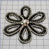 Sequin Flower Applique with Aurora Rhinestone Accents