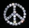 1" Peace Sign Buckle Rhinestone Buckle