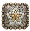 Swarovski Rhinestoned Star Berry Square Concho