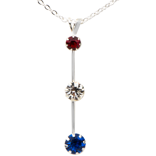 Swarovski Rhinestone Necklace Red White and Blue Dreamtime Creations