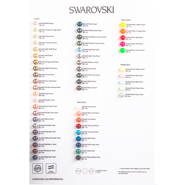 Swarovski Crystal Colour Chart 2016